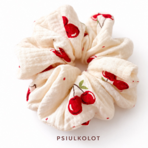 muślinowa scrunchie - gumka do włosów handmade